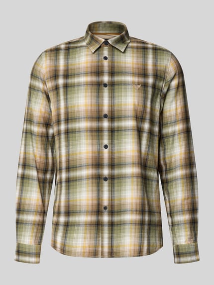 PME Legend Regular Fit Freizeithemd mit Kentkragen und Label-Stitching Oliv 2