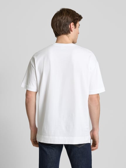 Samsøe Samsøe Oversized T-Shirt mit geripptem Rundhalsausschnitt Modell 'JOEL' Weiss 5
