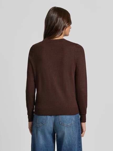 s.Oliver RED LABEL Slim fit pullover van viscosemix Donkerbruin - 5