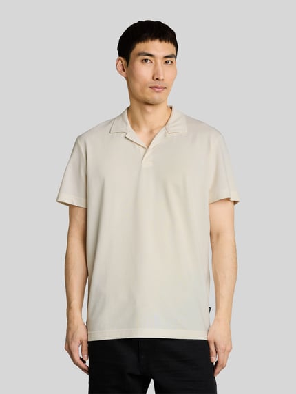 Tom Tailor regular fit poloshirt van katoenmix met resortkraag Offwhite gemêleerd - 4