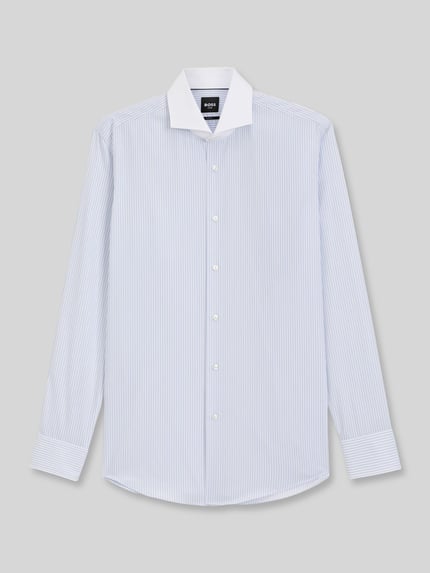 BOSS Slim Fit Businesshemd aus reiner Baumwolle Hellblau 2