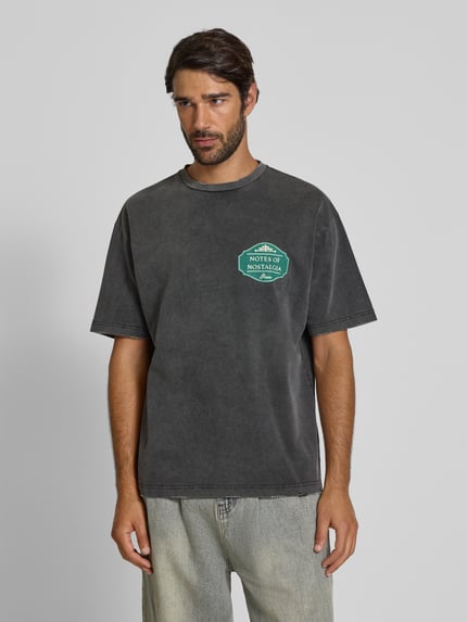Don´t Waste Culture T-shirt met motiefprint, model 'Xandor' Antraciet - 4
