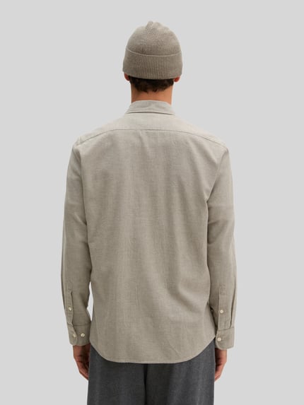 Marc O'Polo Regular Fit Freizeithemd mit geknöpften Manschetten Beige 5