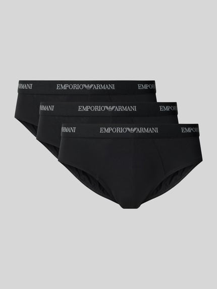Emporio Armani Slip mit elastischem Logo-Bund im 3er-Pack Black 1