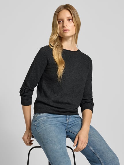 Marc O'Polo Regular fit gebreide pullover met scheerwol Donkergrijs - 3