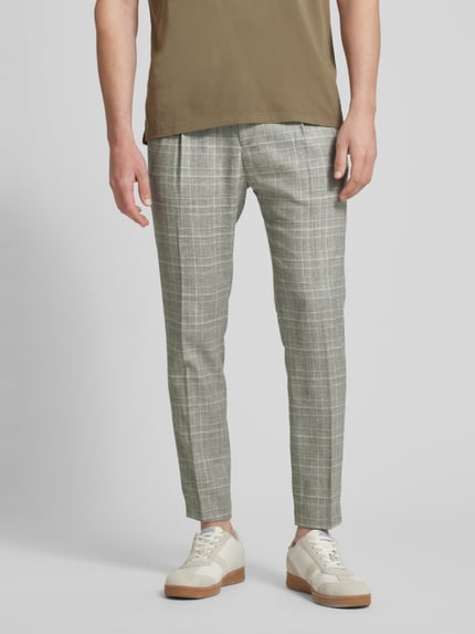 CINQUE Slim Fit Bundfaltenhose mit Leinen-Anteil Modell 'SAND' Beige 4
