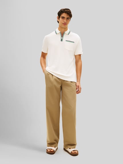 Tommy Hilfiger regular fit poloshirt van badstof Offwhite - 1
