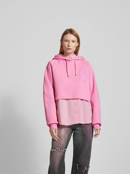 OH APRIL hoodie met capuchon Felroze - 4