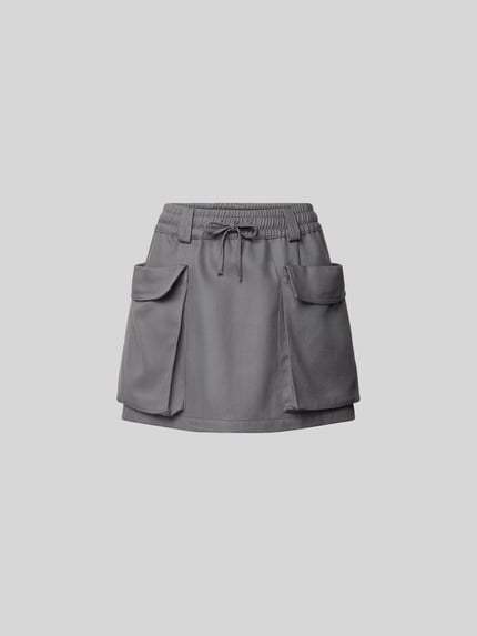 black palms Minirock mit elastischem Bund Dunkelgrau 2