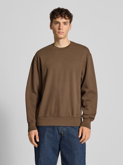 Levi's® Sweatshirt mit Label-Stitching Khaki 4