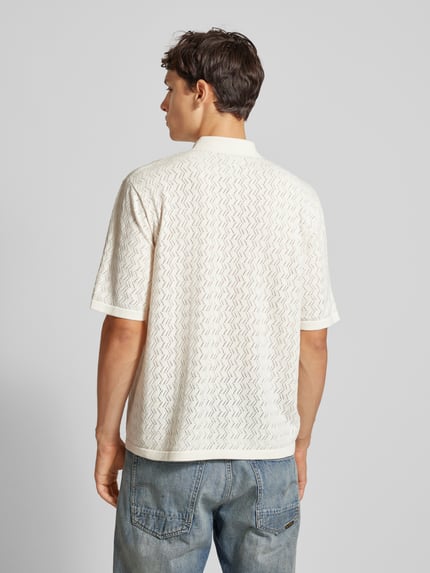 JACK & JONES Regular Fit Freizeithemd mit Lochstickerei Modell 'NOTO' Offwhite 5