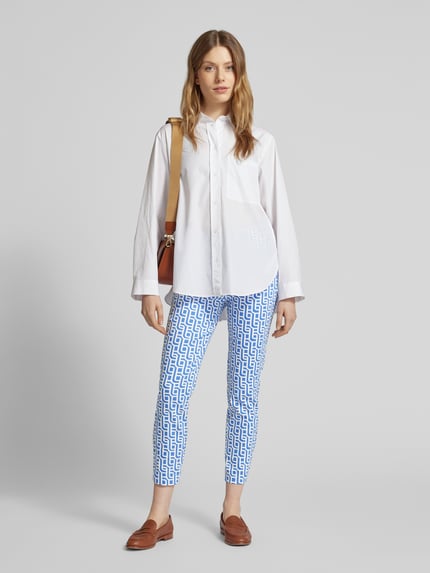 Christian Berg Woman Slim fit stoffen broek met verkort model Blauw - 1