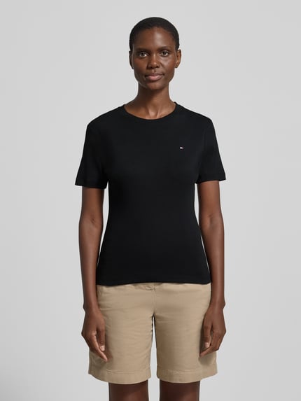 Tommy Hilfiger Slim Fit T-Shirt aus reiner Baumwolle  Black 4