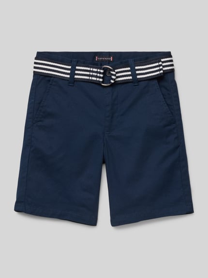 Tommy Hilfiger Kids Shorts mit Gürtel und Eingrifftaschen Marine 1