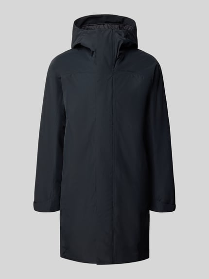 Produktfoto, Parka z kapturem Peak Performance Parka mit Kapuze Modell 'Treeline HIPE', krój regular fit, zamek błyskawiczny kryty, Długość tyłu w rozmiarze M: 99 cm, szerokość ramion w rozmiarze M: 54 cm, szerokość klatki piersiowej w rozmiarze M: 60 cm, długość rękawów w rozmiarze M: 61 cm, kolor ciemny, gładka tekstura