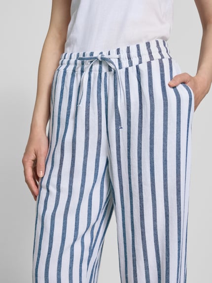 FREE/QUENT Straight Leg Stoffhose aus Viskose-Leinen-Mix Modell 'Lavisco' Marine 3