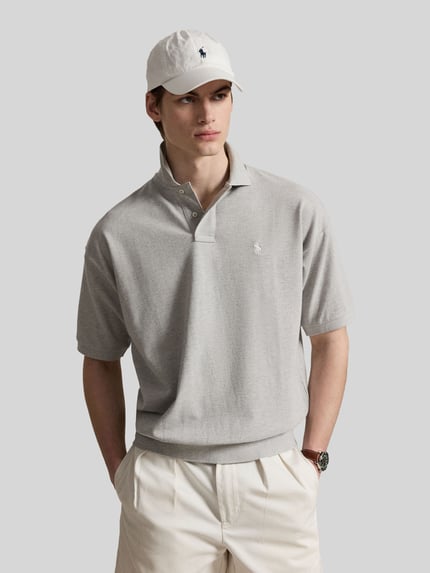 Polo Ralph Lauren Koszulka polo z czystej bawełny o kroju loose fit Jasnoszary melanż 4