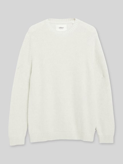 s.Oliver RED LABEL Regular Fit Strickpullover aus reiner Baumwolle Offwhite 2