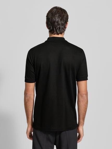 BOSS Regular fit Poloshirt van mix van katoen en lyocell model 'H-PARAS 70' Zwart - 5