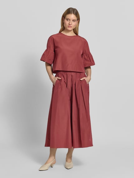 Weekend Max Mara Cropped Blusentop mit Baumwoll-Anteil Modell 'BREAK' Dunkelrot 1