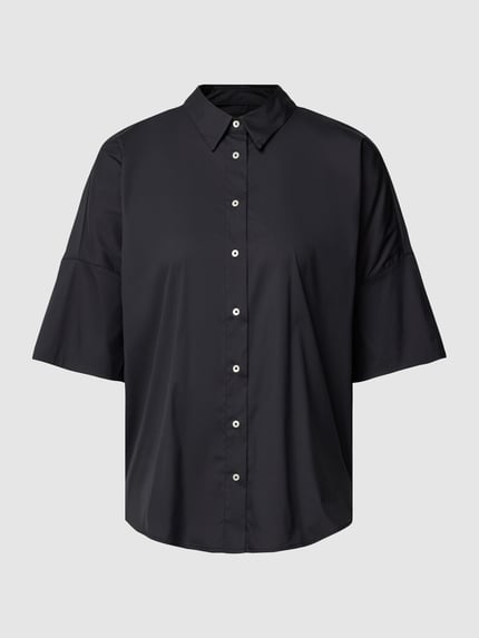 Tonno & Panna Bluse in unifarbenem Design Black 2