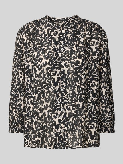 OPUS Regular fit overhemdblouse in kreuklook, model 'Famelia' BLACK - 2