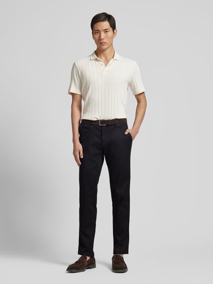 Brax Chinosy o kroju slim fit z wpuszczanymi kieszeniami w stylu francuskim model ‘Fabio’ Czarny 1
