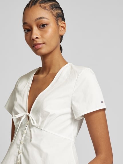 Tommy Jeans Regular Fit Bluse mit Knopfleiste Offwhite 3