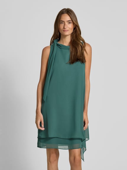 Vera Mont Mini Cocktailkleid mit Stehkragen und Schluppe Smaragd 4
