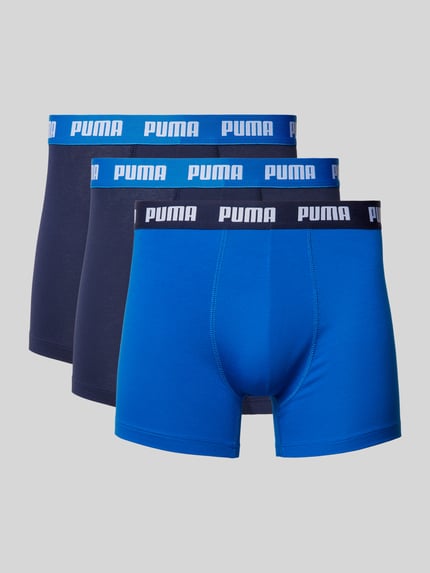 PUMA Trunks mit Label-Detail im 3er-Pack Blau 1