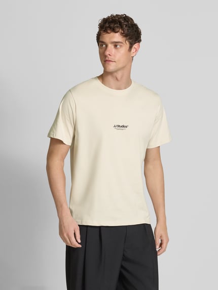 JACK & JONES T-shirt z okrągłym dekoltem model 'SOHO' Beżowy 4