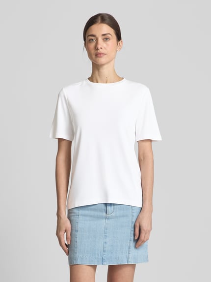 Tom Tailor Denim T-shirt o kroju regular fit z okrągłym dekoltem Biały 4