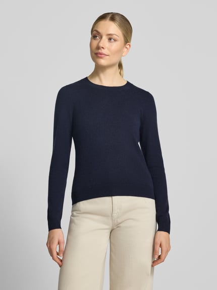 Christian Berg Woman Slim Fit Strickpullover aus reinem Kaschmir Dunkelblau 4