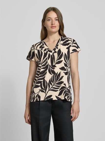 FREE/QUENT Bluzka o kroju regular fit z dekoltem w serek model ‘Floi’ Czarny 4