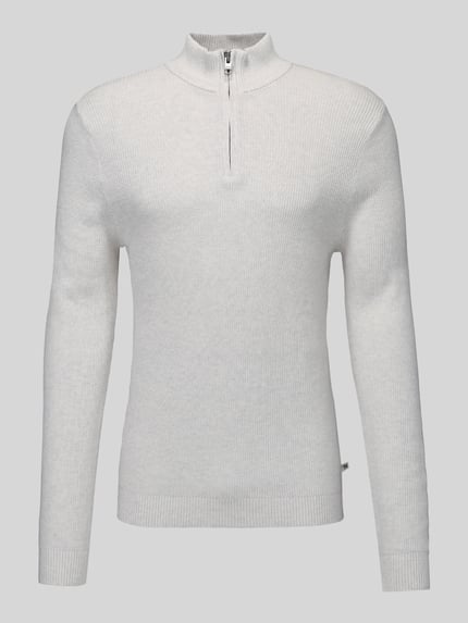 s.Oliver RED LABEL troyer o kroju regular fit z czystej bawełny Złamany biały 2