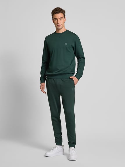 BOSS Orange Slim fit sweatpants met elastische band Donkergroen - 1
