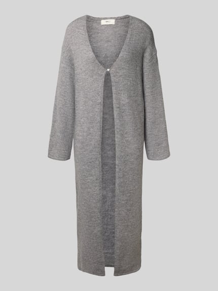 Gina Tricot Kardigan o kroju relaxed fit z domieszką wełny z alpaki Średnioszary melanż 2