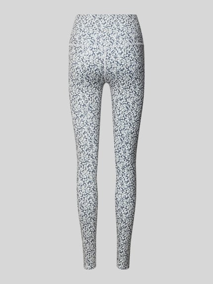 Productfoto, Slim Fit Leggins met breede band van VARLEY, Dames, elastische materiaalmix, allover bloemmotief, smalle pijpen