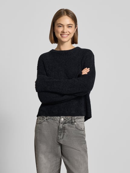 REVIEW Gebreide pullover met structuurmotief Zwart - 4