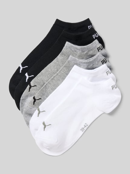 Produktfoto, Socken aus Baumwoll-Mix im 6er-Pack von PUMA in Schwarz, Grau und Weiß, feine Textur, Herren Socken von PUMA