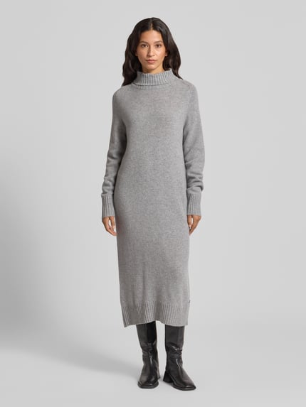 Fynch-Hatton Strickkleid mit Rollkragen Hellgrau Melange 4