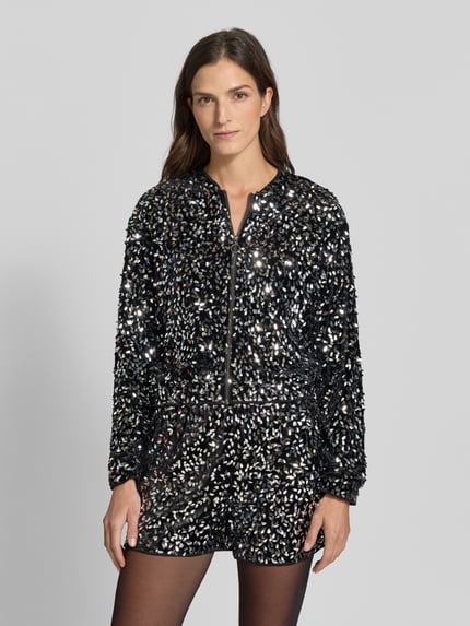 VERO MODA Bomberjacke mit Paillettenstruktur Modell 'VMBELLE' Black 4
