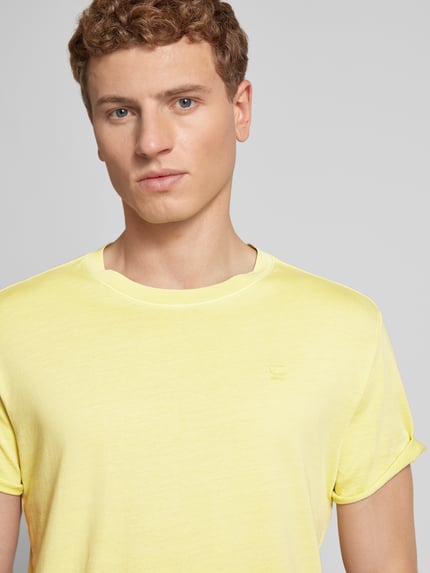 G-Star RAW T-Shirt mit Label-Detail Modell 'Lash' GELB 3