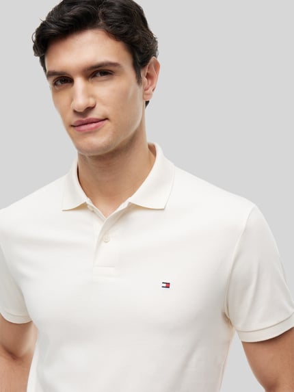 Tommy Hilfiger regular fit poloshirt van puur katoen Offwhite - 3