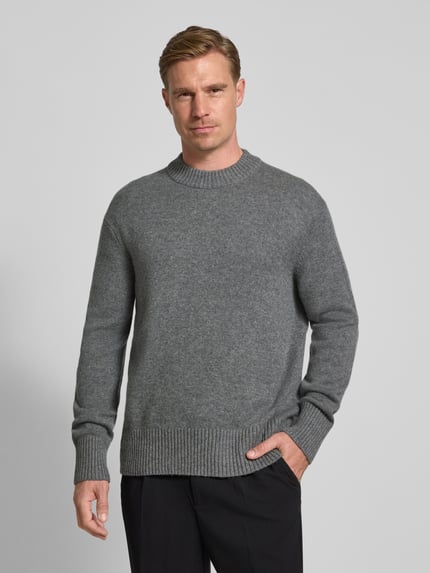 Selected Relaxed fit gebreide pullover van een mix van wol en kasjmier, model 'Calle' Middengrijs - 4