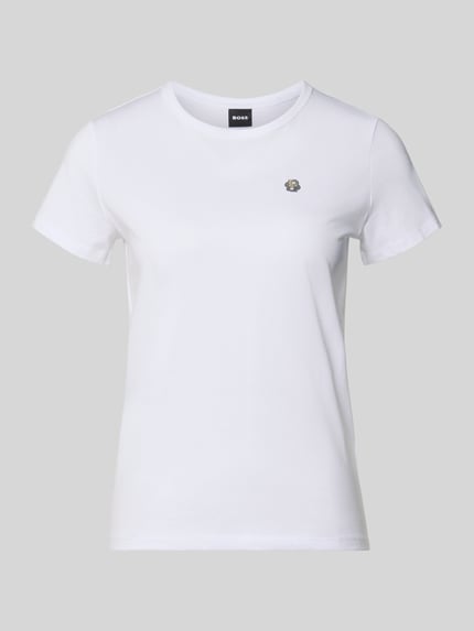 Produktfoto, Regular Fit T-Shirt aus reiner Baumwolle Modell Eventsa11 von BOSS, jednokolorowy, krój regular fit, wyhaftowane logo, okrągły dekolt, krótki rękaw, prosty, dżersej, bawełna