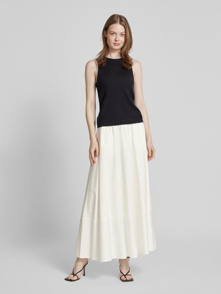 MM by Max Mara Długa spódnica z elastycznym pasem model ‘ROAL’ Złamany biały 1