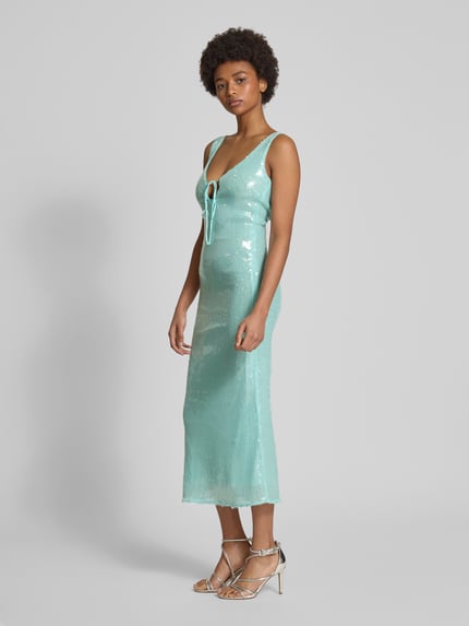Bardot Cocktailjurk met pailletten, model 'ISHA SEQUIN' Lichtblauw - 1