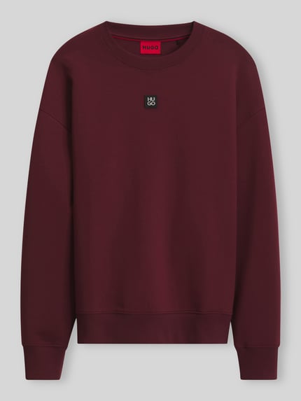 HUGO Sweatshirt mit Logo-Patch Modell 'Dettil' Bordeaux 2
