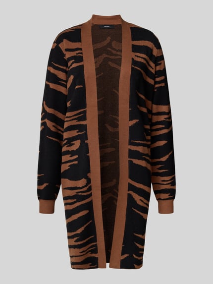 VERO MODA Regular Fit Cardigan aus Viskose-Mix Modell 'NANCY' Dunkelbraun 2